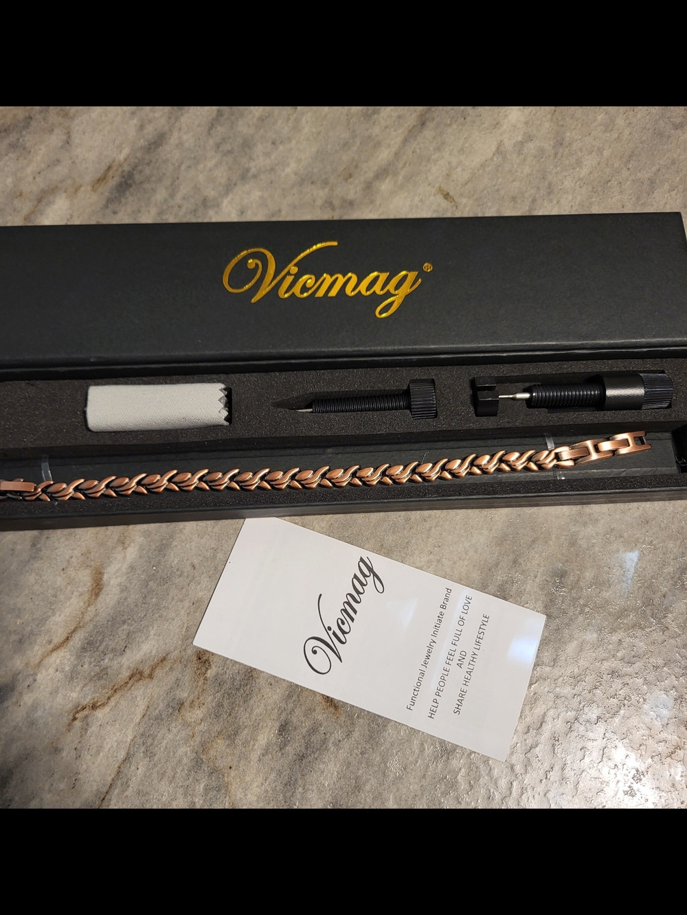 Rose Gold Tone Copper Magnetic Bracelet, Vicmag